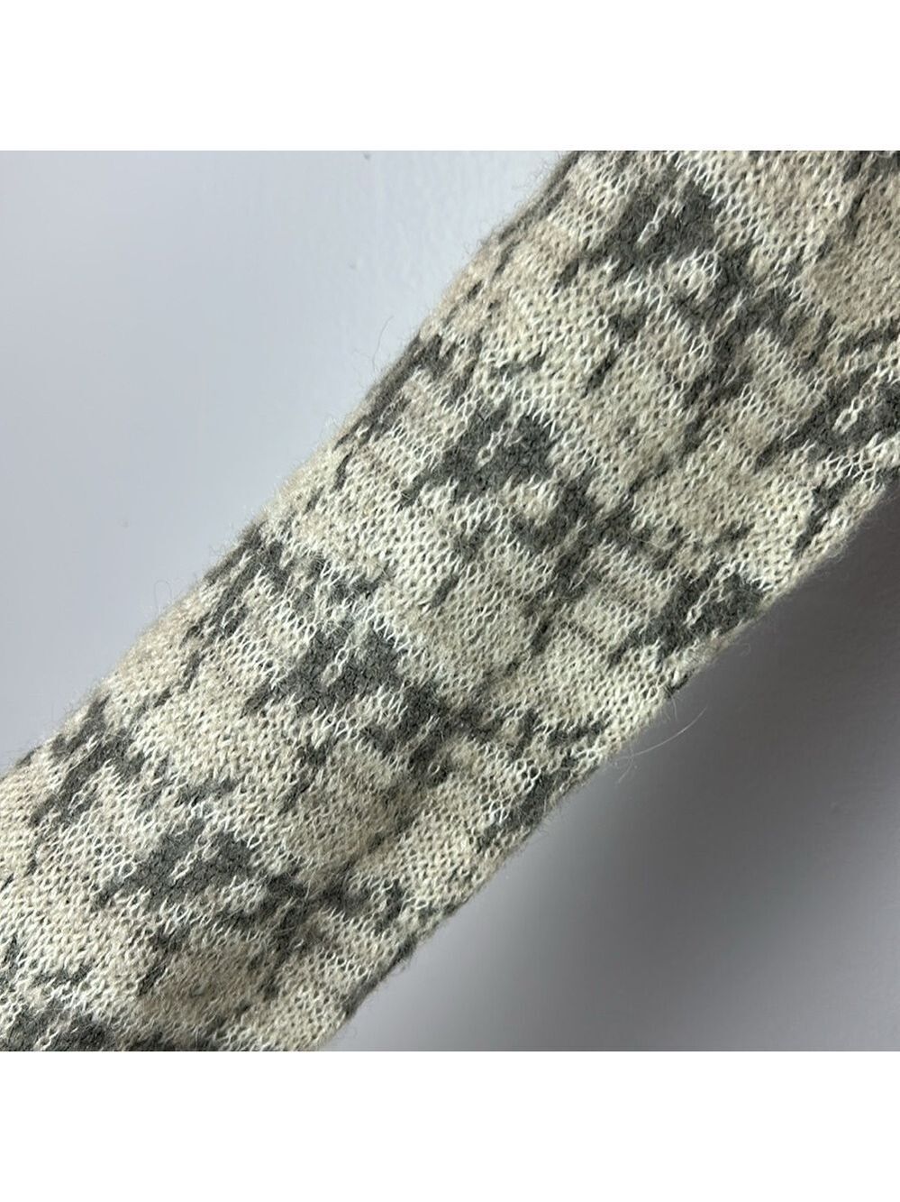 Cynthia Rowley Alpaca Blend Houndstooth Open Front Cardigan Sweater Medium Grey - Picture 7 of 13